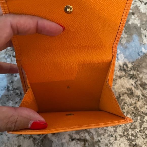 Authentic Louis Vuitton Orange Epi Compact Wallet. - Picture 5 of 6